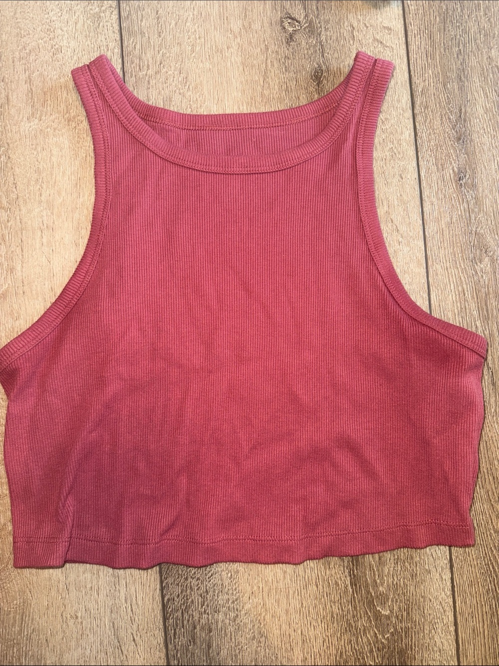 Wild Fable Ribbed Crop Top in Dusty Rose